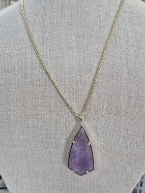 Kendra Scott Purple Stone Pendant Necklace in Gold